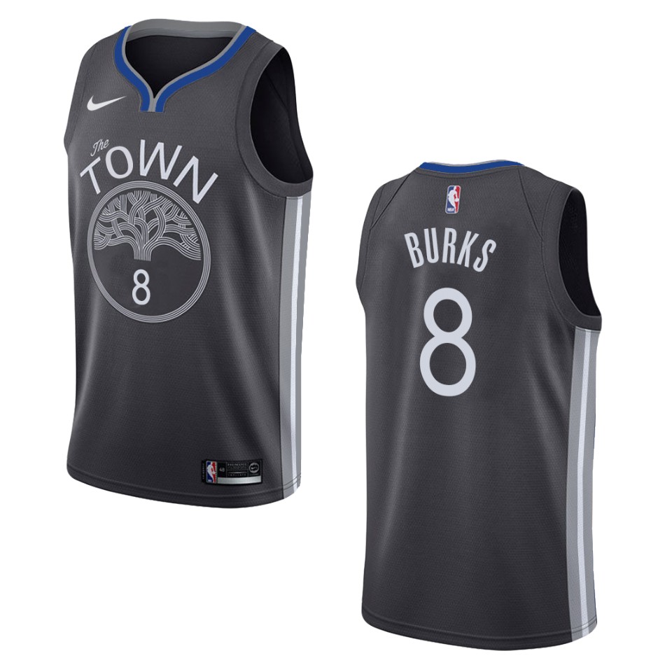 2019-20 Men's Golden State Warriors #8 Alec Burks City Swingman Basketball Jersey - Black