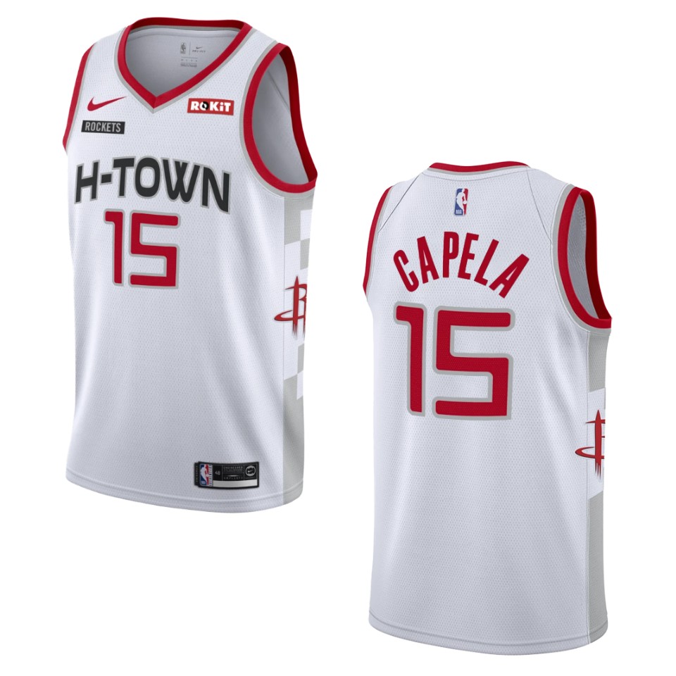 2019-20 Men's Houston Rockets #15 Clint Capela City Swingman Basketball Jersey - White
