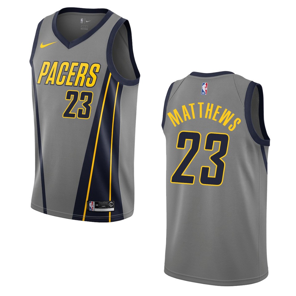 2019-20 Men's Indiana Pacers #23 Wesley Matthews City Swingman Basketball Jersey - Gray