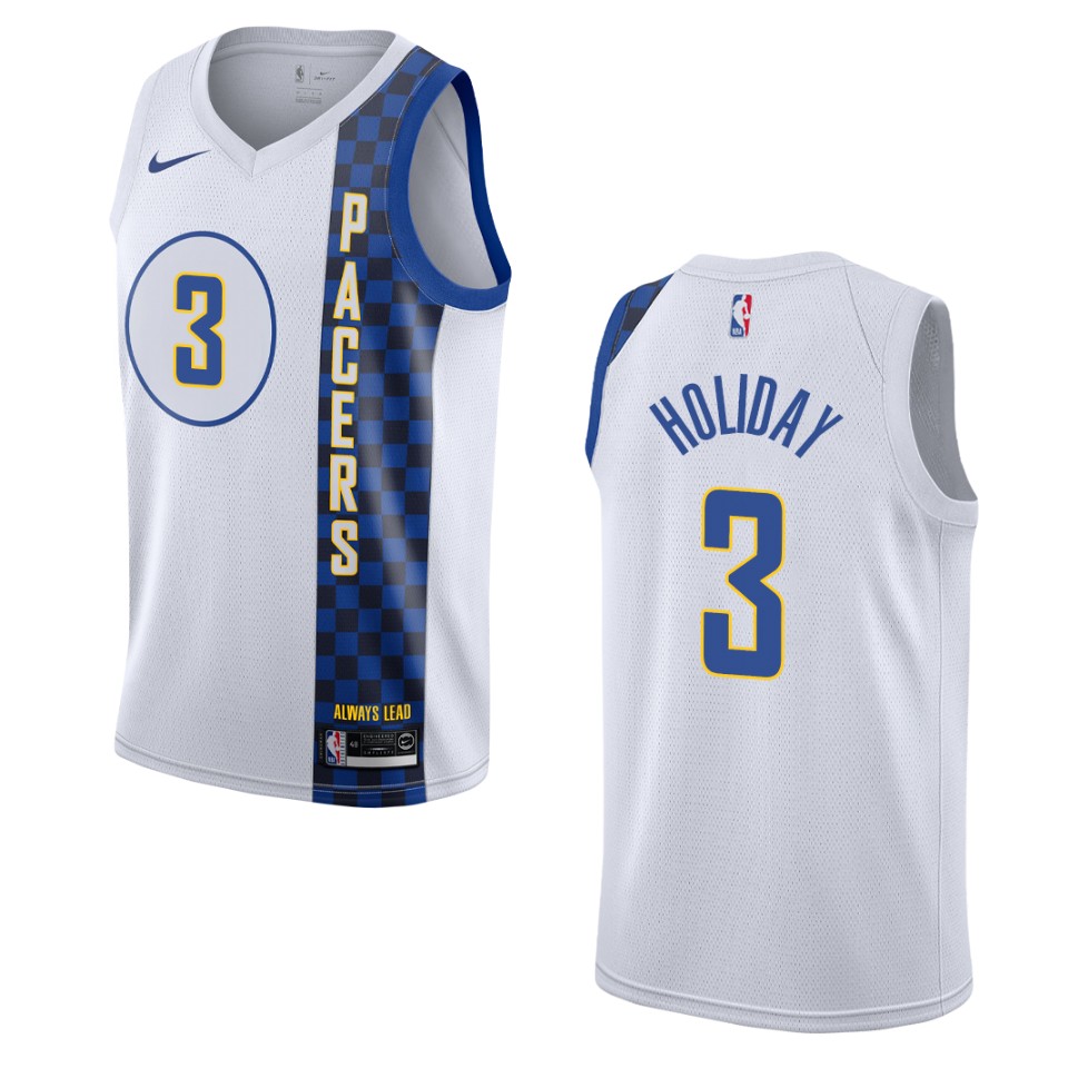 2019-20 Men's Indiana Pacers #3 Aaron Holiday City Swingman Basketball Jersey - White