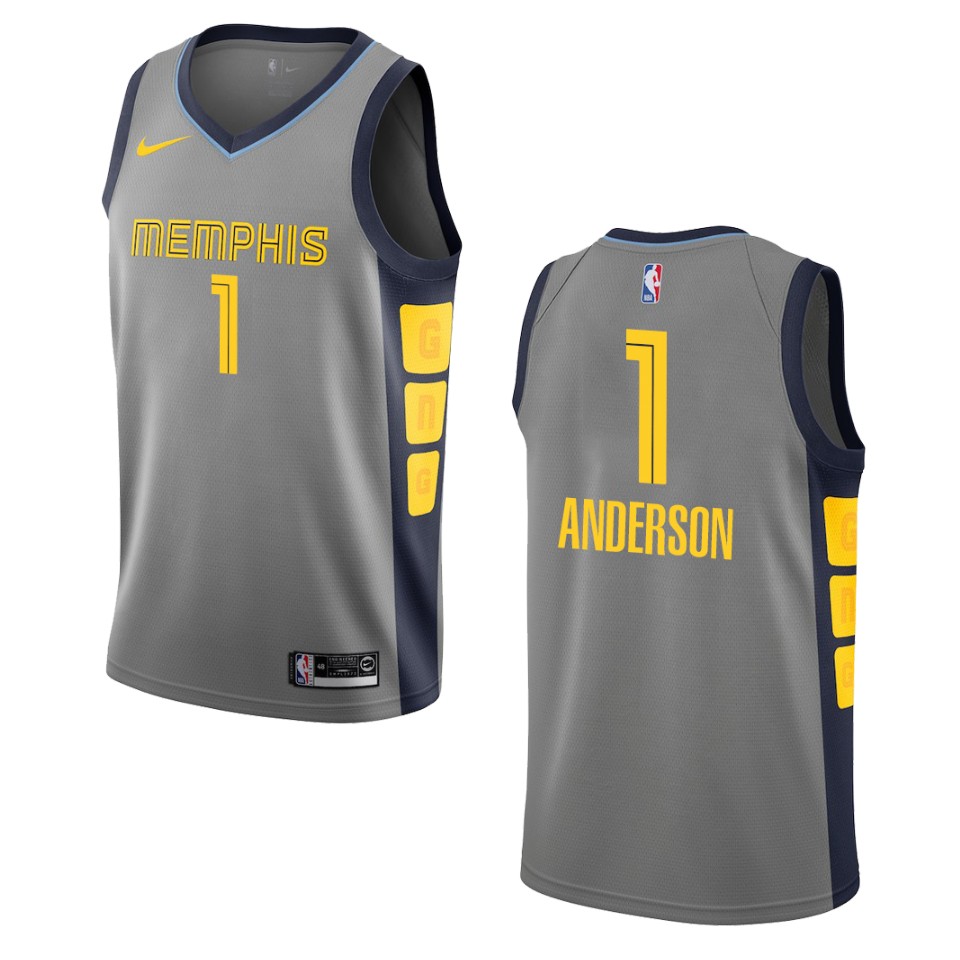 2019-20 Men's Memphis Grizzlies #1 Kyle Anderson City Swingman Basketball Jersey - Gray