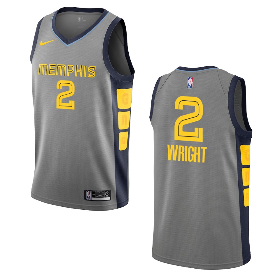 2019-20 Men's Memphis Grizzlies #2 Delon Wright City Swingman Basketball Jersey - Gray