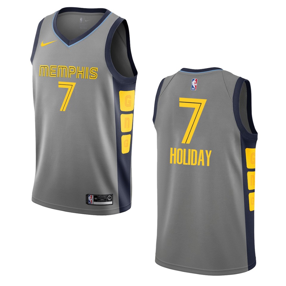 2019-20 Men's Memphis Grizzlies #7 Justin Holiday City Swingman Basketball Jersey - Gray