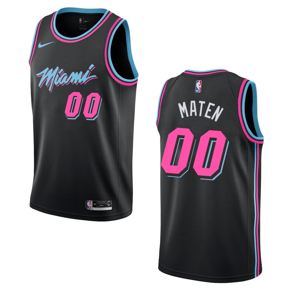 2019-20 Men's Miami Heat #00 Yante Maten City Swingman Jersey - Black