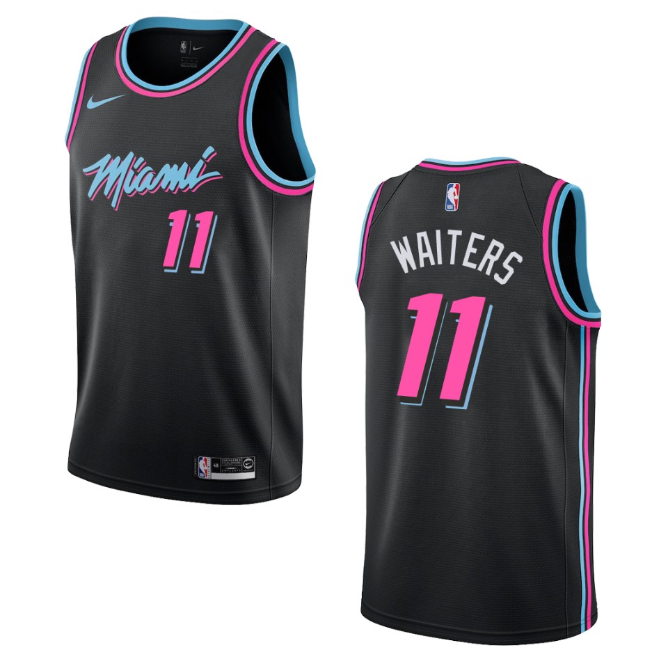 2019-20 Men's Miami Heat #11 Dion Waiters City Swingman Jersey - Black