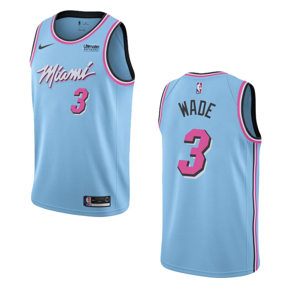 2019-20 Men's Miami Heat #3 Dwyane Wade City Swingman Basketball Jersey - Blue