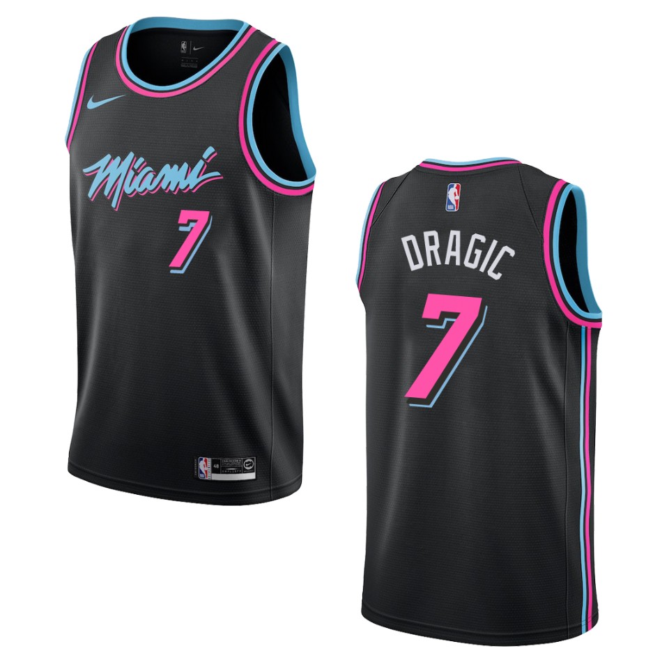 2019-20 Men's Miami Heat #7 Goran Dragic City Swingman Basketball Jersey - Black