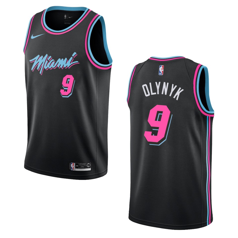 2019-20 Men's Miami Heat #9 Kelly Olynyk City Swingman Basketball Jersey - Black