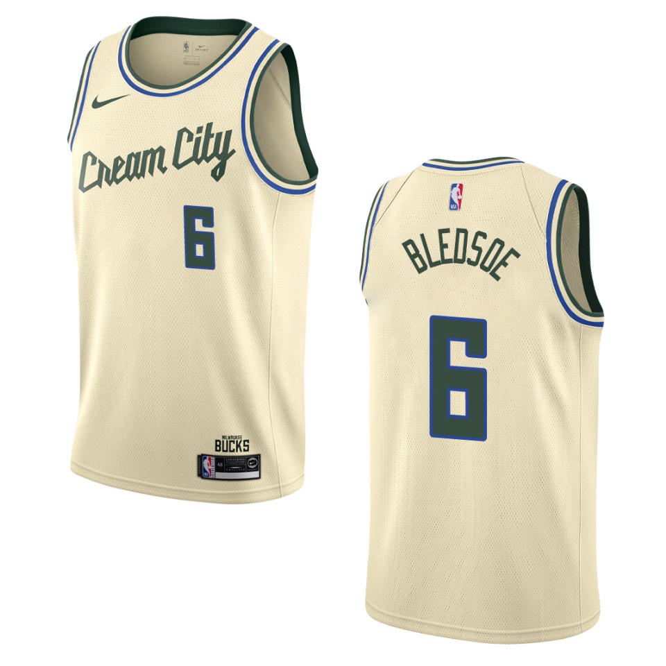 2019-20 Men's Milwaukee Bucks #6 Eric Bledsoe City Edition Swingman Basketball Jersey - Cream