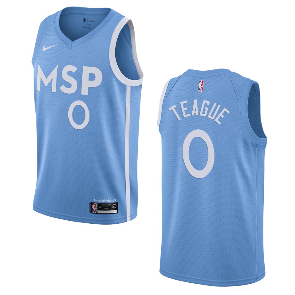 2019-20 Men's Minnesota Timberwolves #0 Jeff Teague City Edition Swingman Basketball Jersey - Blue