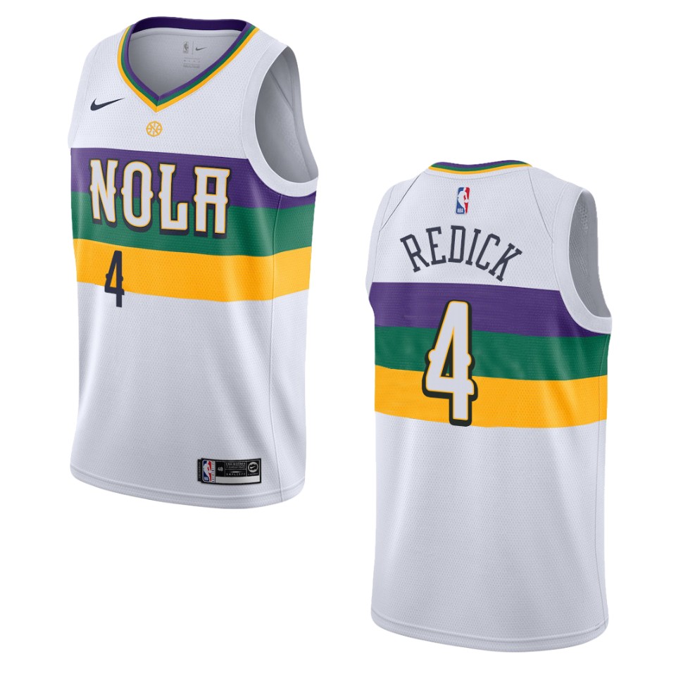 2019-20 Men's New Orleans Pelicans #4 J.j. Redick City Swingman Basketball Jersey - White
