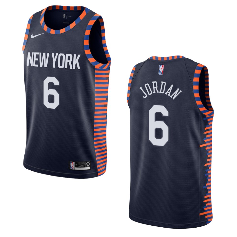 2019-20 Men's New York Knicks #6 Deandre Jordan City Swingman Basketball Jersey - Navy