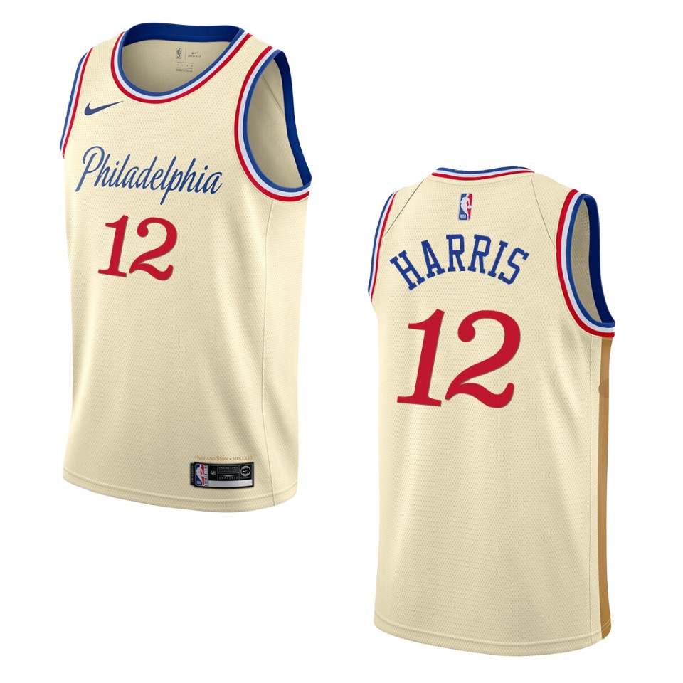 2019-20 Men's Philadelphia 76ers #12 Tobias Harris City Swingman Basketball Jersey - Cream