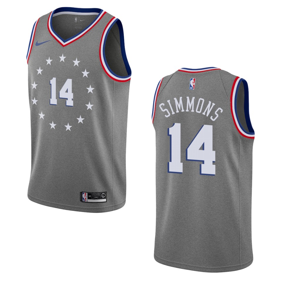 2019-20 Men's Philadelphia 76ers #14 Jonathon Simmons City Swingman Basketball Jersey - Gray
