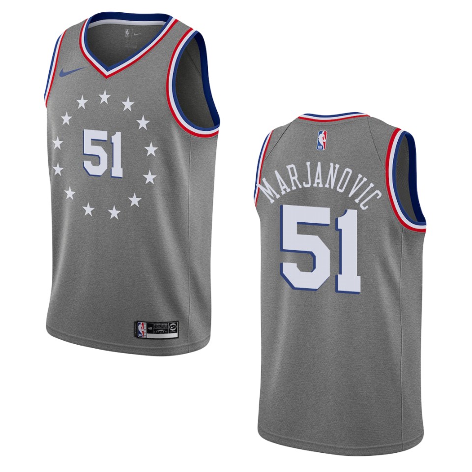 2019-20 Men's Philadelphia 76ers #51 Boban Marjanovic City Swingman Basketball Jersey - Gray