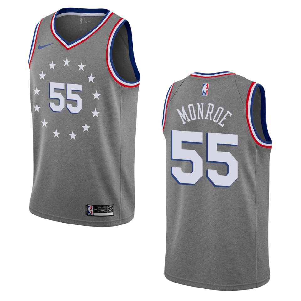 2019-20 Men's Philadelphia 76ers #55 Greg Monroe City Swingman Basketball Jersey - Gray