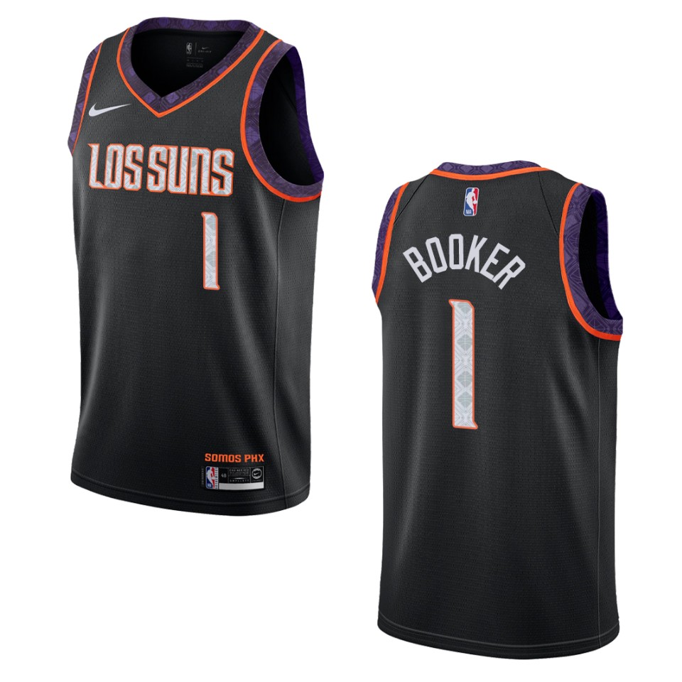 2019-20 Men's Phoenix Suns #1 Devin Booker City Swingman Basketball Jersey - Black