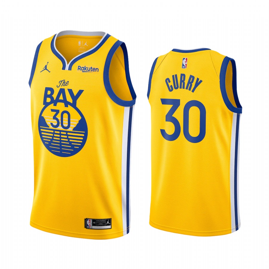 2020-21 Golden State Warriors Stephen Curry Statement Edition Gold #30 Basketball Jersey Career High