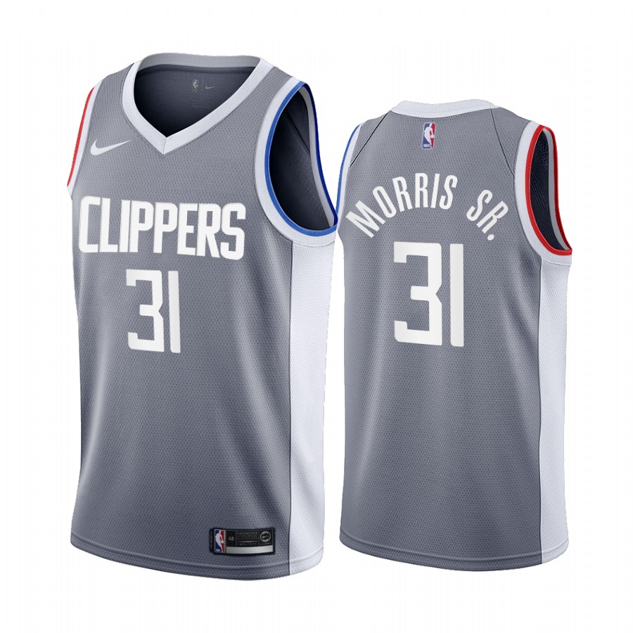 2020-21 La Clippers Marcus Morris Sr. Earned Edition Gray #31 Basketball Jersey