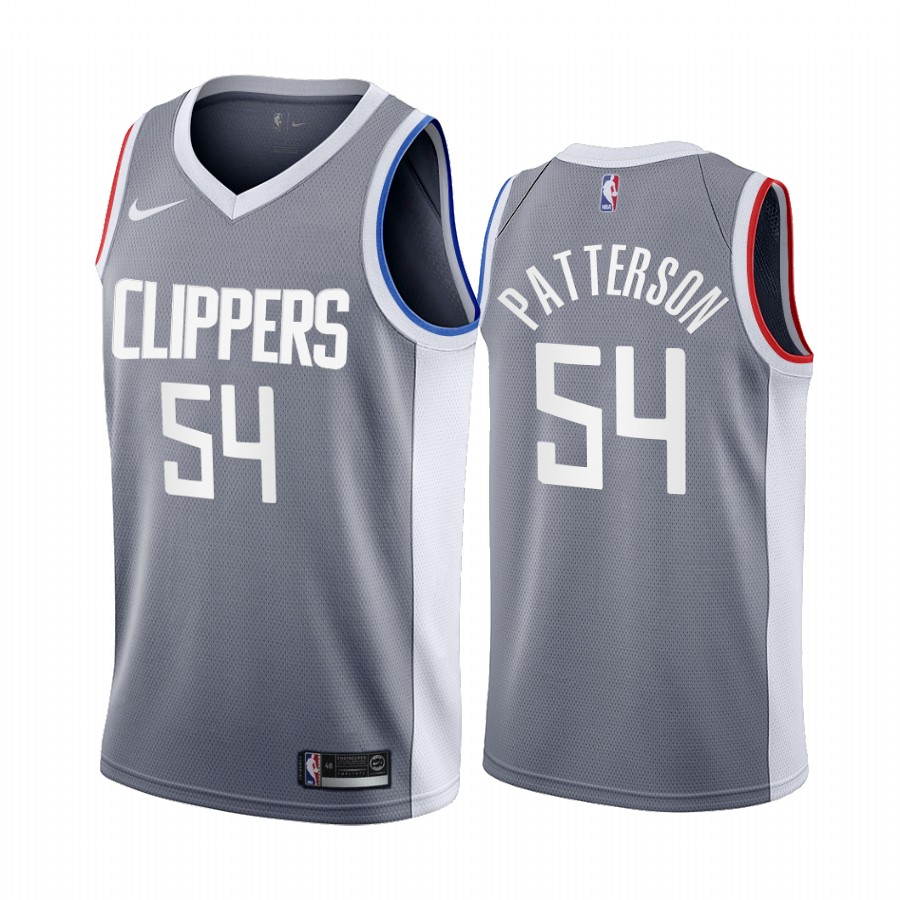2020-21 La Clippers Patrick Patterson Earned Edition Gray #54 Basketball Jersey