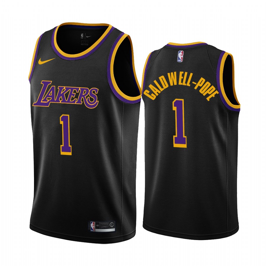 2020-21 Los Angeles Lakers Kentavious Caldwell-pope Earned Edition Black #1 Basketball Jersey