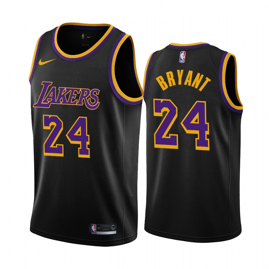 2020-21 Los Angeles Lakers Kobe Bryant Earned Edition Black #24 Basketball Jersey