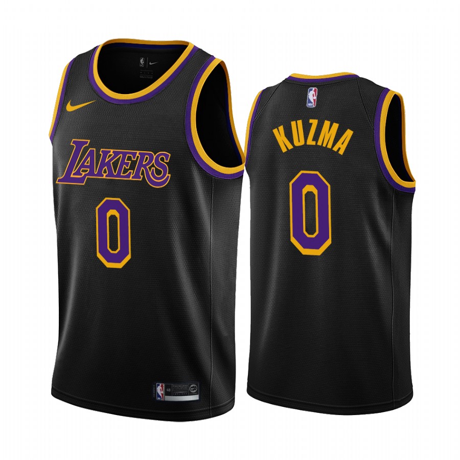 2020-21 Los Angeles Lakers Kyle Kuzma Earned Edition Black #0 Basketball Jersey
