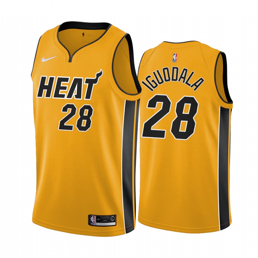 2020-21 Miami Heat Andre Iguodala Earned Edition Yellow #28 Basketball Jersey