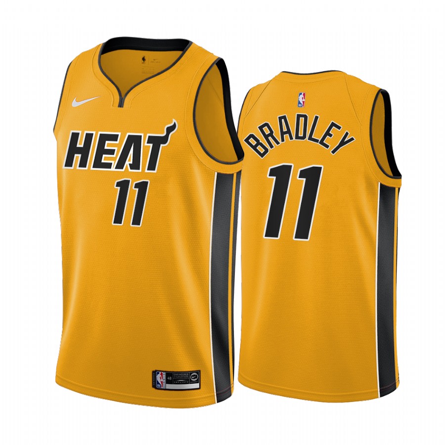 2020-21 Miami Heat Avery Bradley Earned Edition Yellow #11 Basketball Jersey