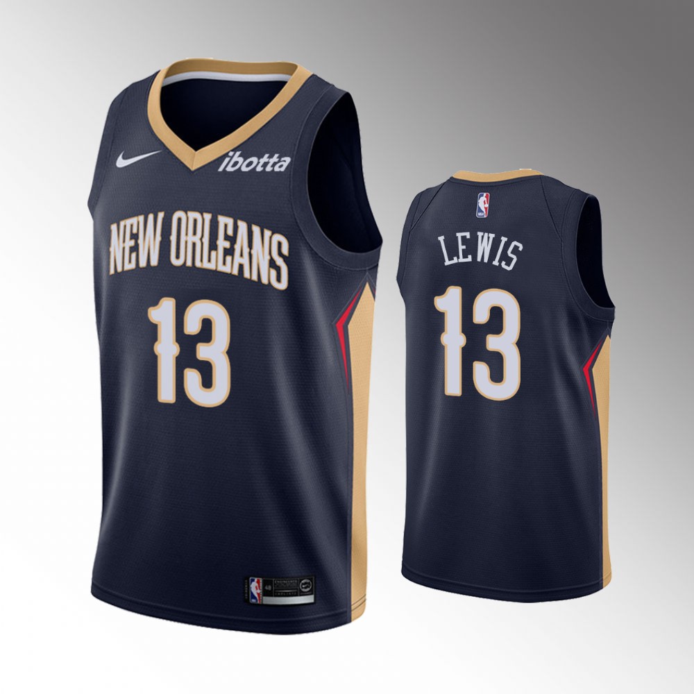 2020-21 Pelicans Kira Lewis Jr. Icon Edition Navy Lewis New Orleans Basketball Jersey