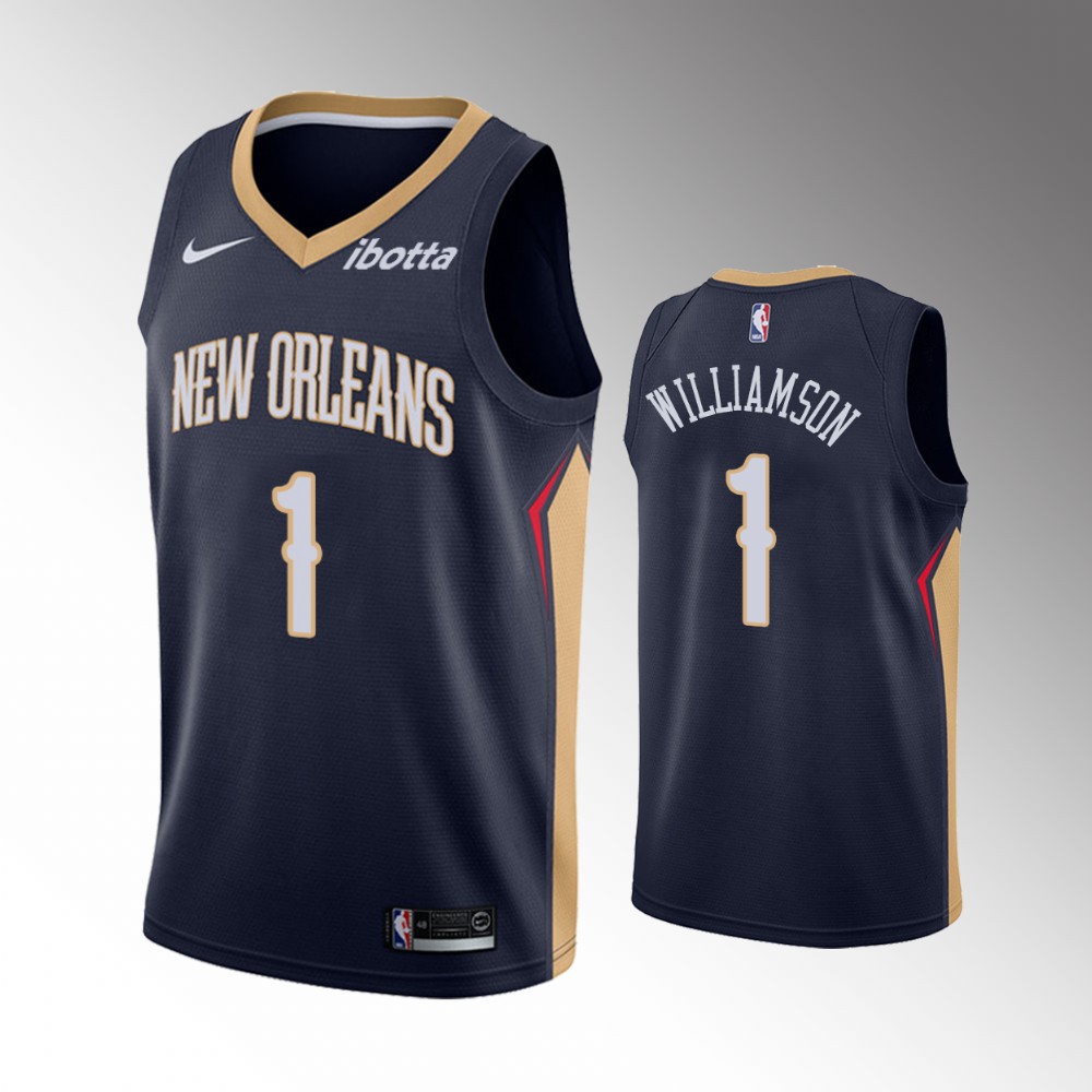 2020-21 Pelicans Zion Williamson Icon Edition Navy Williamson New Orleans Basketball Jersey