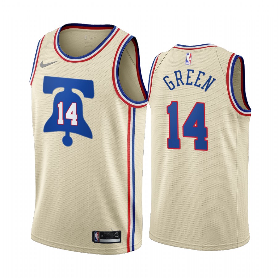 2020-21 Philadelphia 76ers Danny Green Earned Edition Cream #14 Basketball Jersey