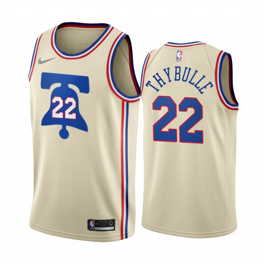 2020-21 Philadelphia 76ers Matisse Thybulle Earned Edition Cream #22 Basketball Jersey