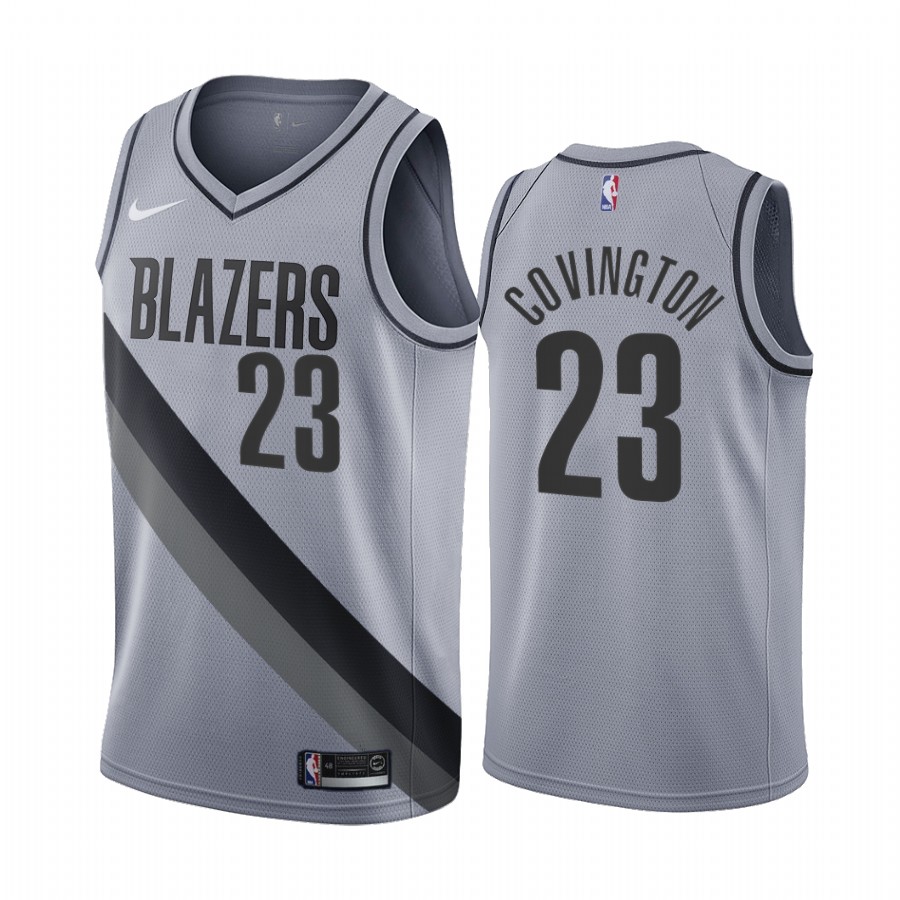 2020-21 Portland Trail Blazers Robert Covington Earned Edition Gray #23 Basketball Jersey