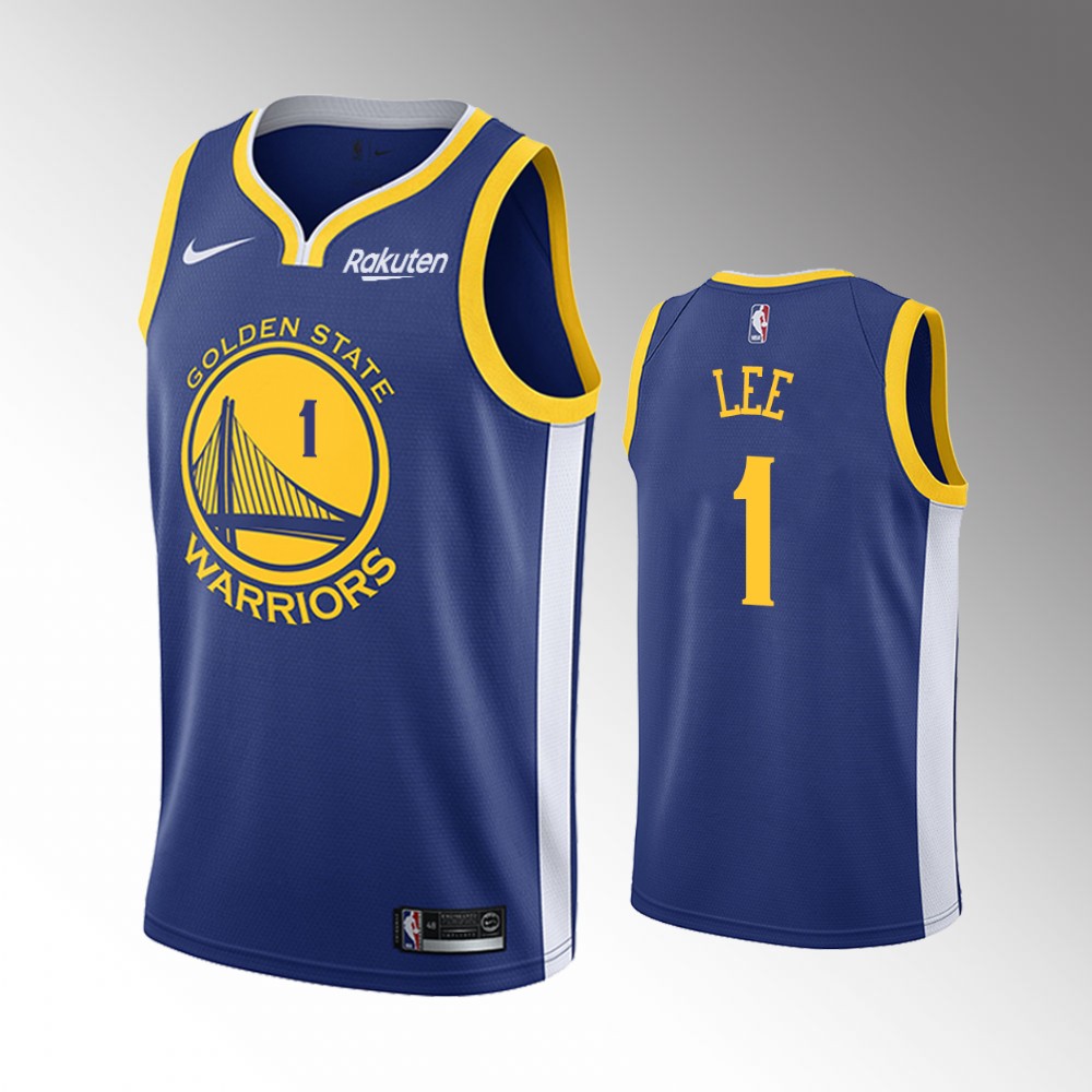 2020-21 Warriors Damion Lee Icon Edition Blue Lee Golden State Warriors Basketball Jersey