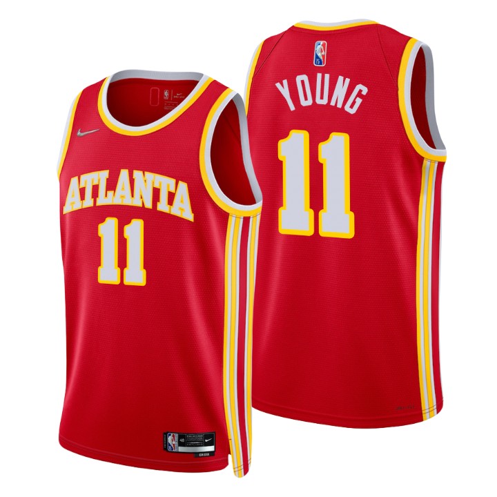 2021-22 Atlanta Hawks Trae Young Icon 75th Anniversary Basketball Jersey