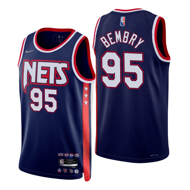 2021-22 Brooklyn Nets Deandre' Bembry City 75th Anniversary Basketball Jersey