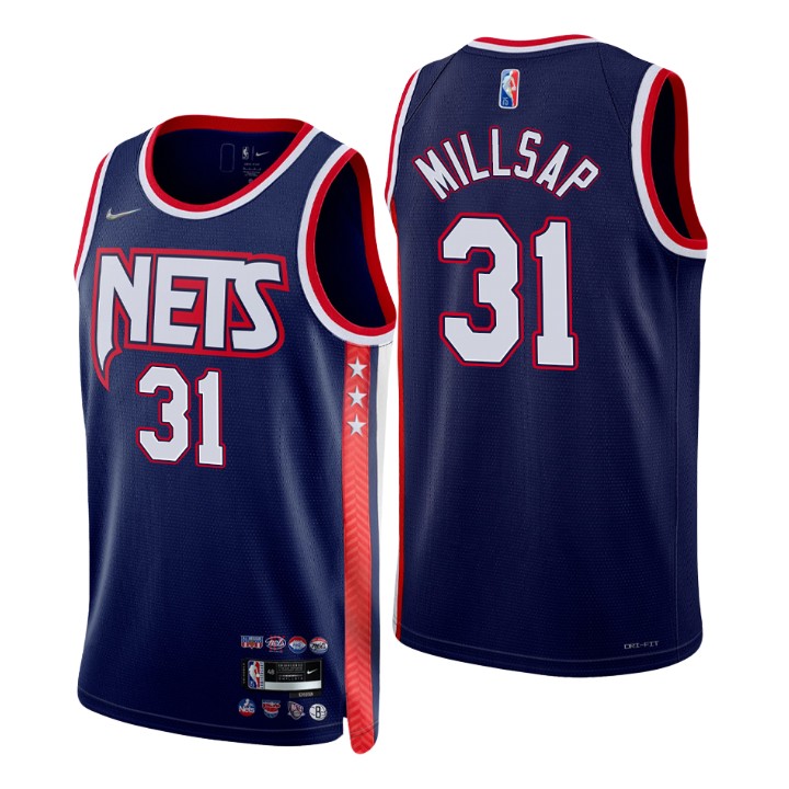 2021-22 Brooklyn Nets Paul Millsap City 75th Anniversary Basketball Jersey