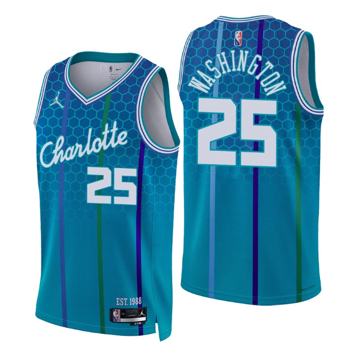 2021-22 Charlotte Hornets P. J. Washington City 75th Anniversary Basketball Jersey