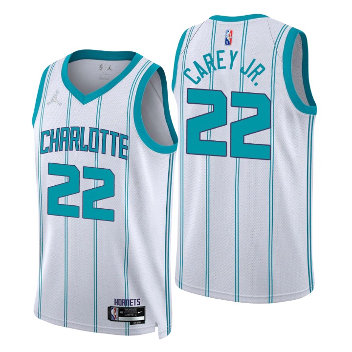 2021-22 Charlotte Hornets Vernon Carey Jr. Association 75th Anniversary Basketball Jersey