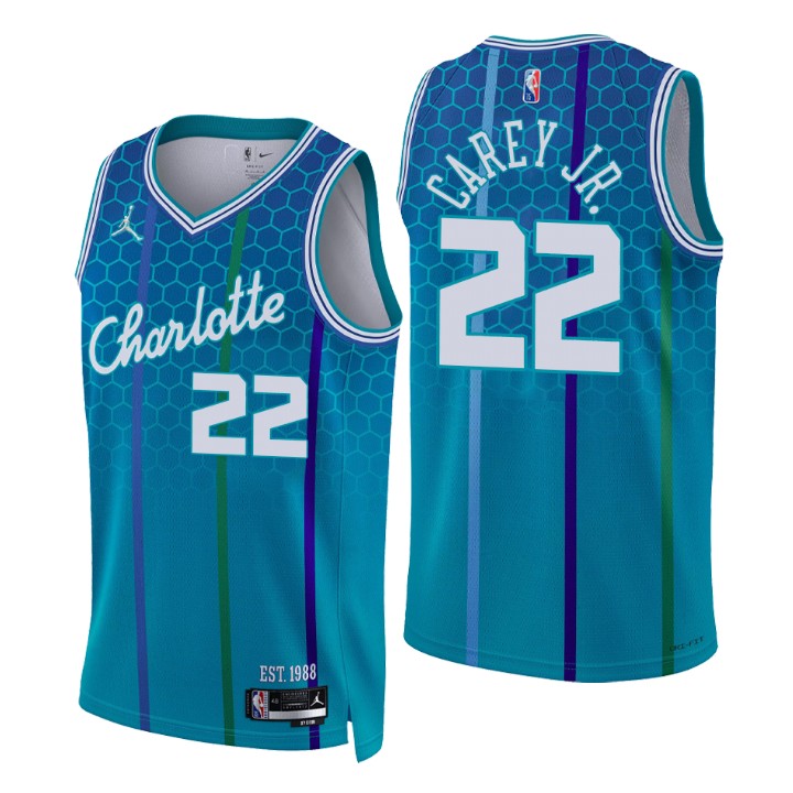 2021-22 Charlotte Hornets Vernon Carey Jr. City 75th Anniversary Basketball Jersey