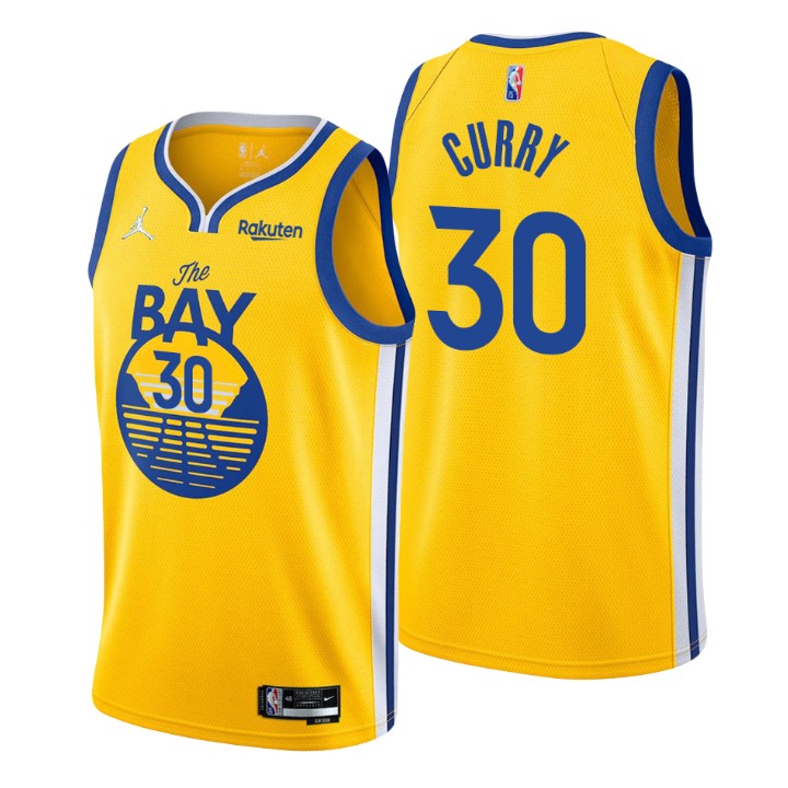 2021-22 Golden State Warriors Stephen Curry Statement 75th Anniversary Basketball Jersey