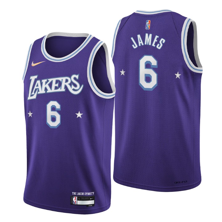 2021-22 Los Angeles Lakers Lebron James City 75th Anniversary Basketball Jersey