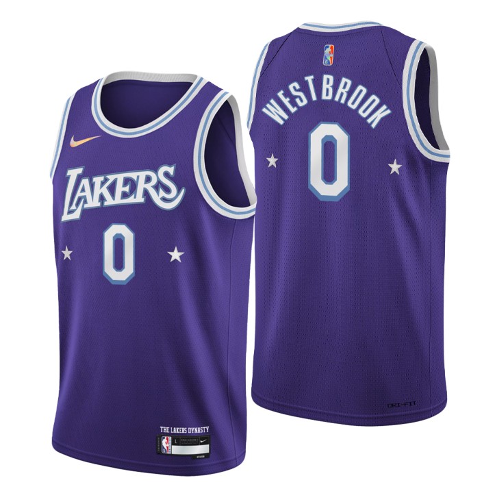2021-22 Los Angeles Lakers Russell Westbrook City 75th Anniversary Basketball Jersey