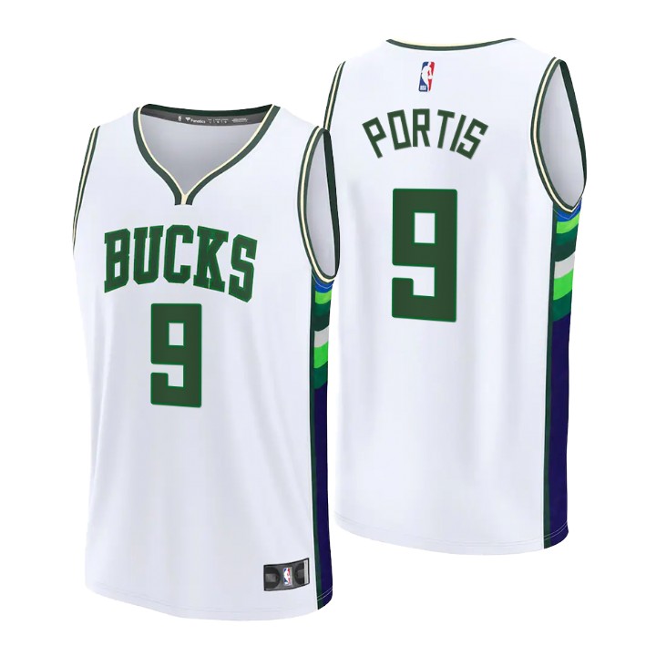 2021-22 Milwaukee Bucks Bobby Portis Replica Basketball Jersey City
