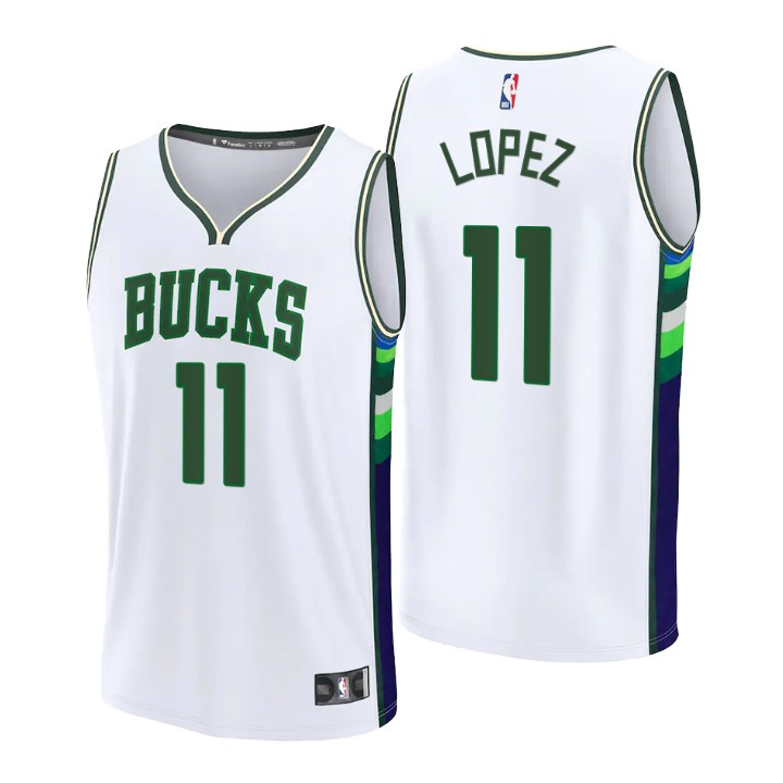 2021-22 Milwaukee Bucks Brook Lopez Replica Basketball Jersey City