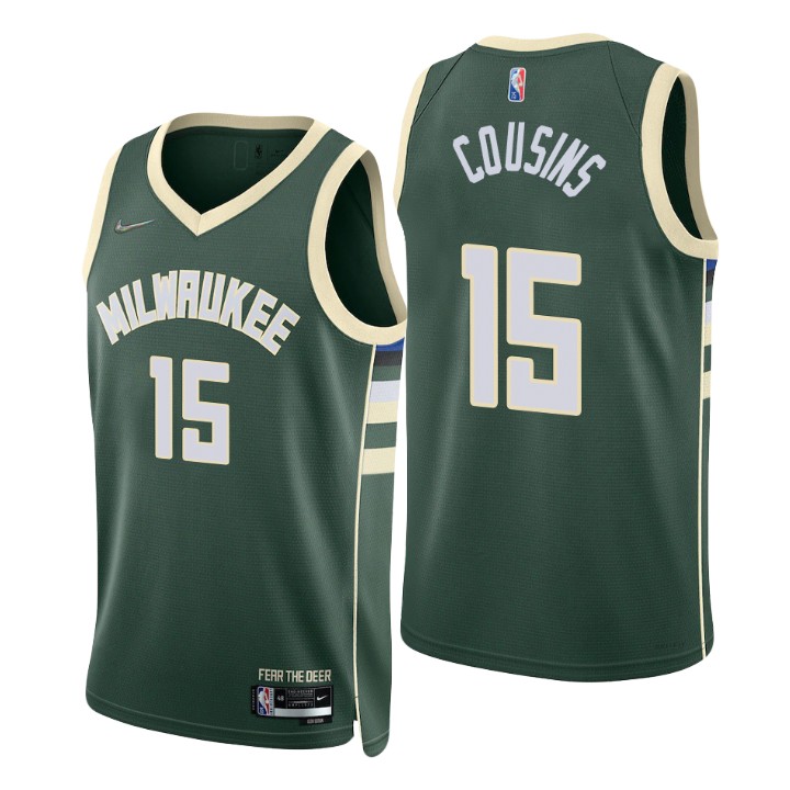 2021-22 Milwaukee Bucks Demarcus Cousins Icon 75th Anniversary Basketball Jersey