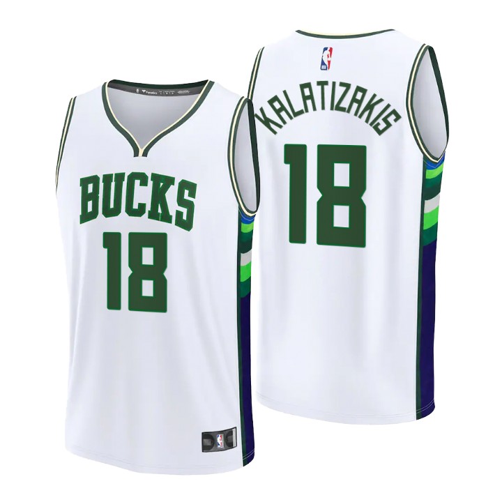 2021-22 Milwaukee Bucks Georgios Kalaitzakis Replica Basketball Jersey City
