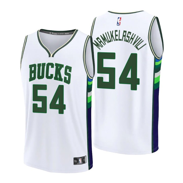 2021-22 Milwaukee Bucks Sandro Mamukelashvili Replica Basketball Jersey City
