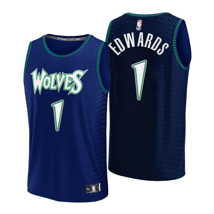 2021-22 Minnesota Timberwolves Anthony Edwards Replica Basketball Jersey City